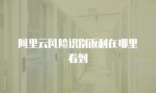 阿里云风险识别返利在哪里看到