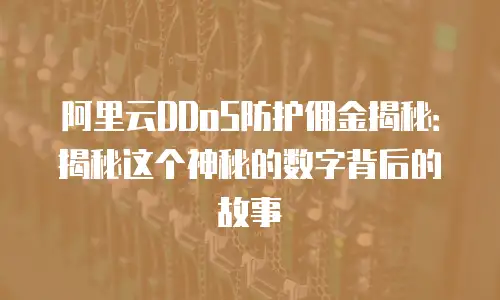 阿里云DDoS防护佣金揭秘：揭秘这个神秘的数字背后的故事