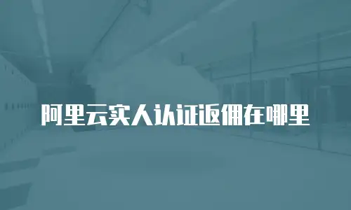 阿里云实人认证返佣在哪里
