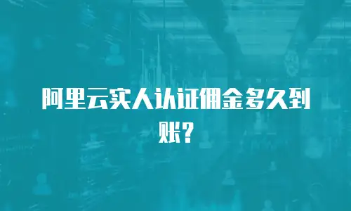 阿里云实人认证佣金多久到账？