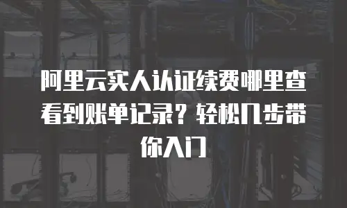 阿里云实人认证续费哪里查看到账单记录？轻松几步带你入门