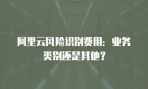 阿里云风险识别费用：业务类别还是其他？