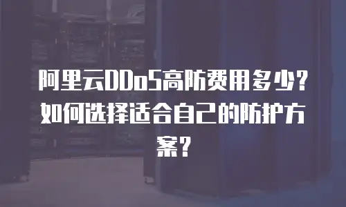 阿里云DDoS高防费用多少？如何选择适合自己的防护方案？
