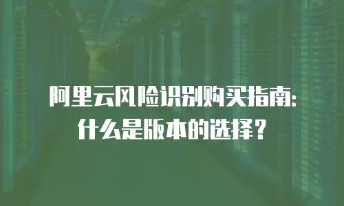 阿里云风险识别购买指南：什么是版本的选择？
