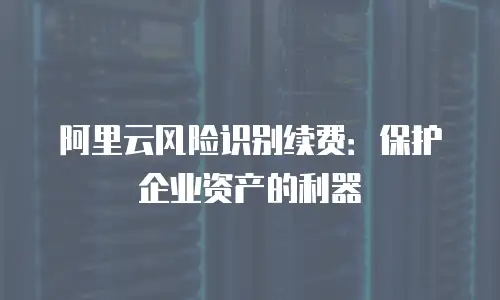 阿里云风险识别续费：保护企业资产的利器