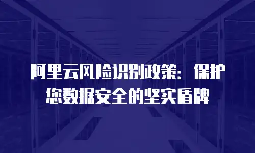 阿里云风险识别政策：保护您数据安全的坚实盾牌