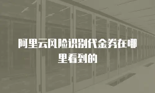 阿里云风险识别代金券在哪里看到的