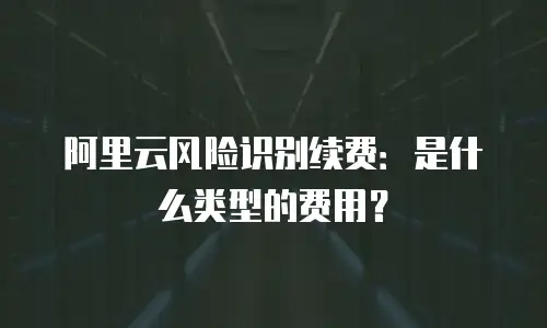 阿里云风险识别续费：是什么类型的费用？