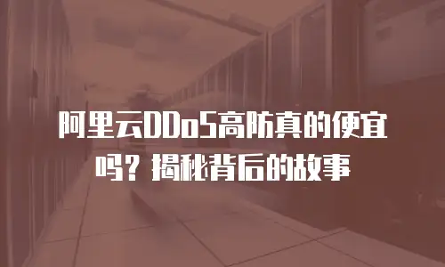 阿里云DDoS高防真的便宜吗？揭秘背后的故事