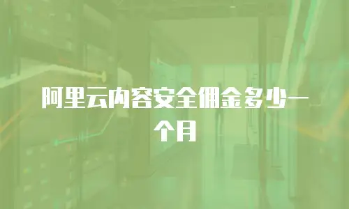 阿里云内容安全佣金多少一个月