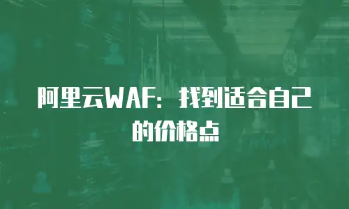 阿里云WAF：找到适合自己的价格点