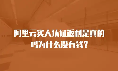 阿里云实人认证返利是真的吗为什么没有钱？