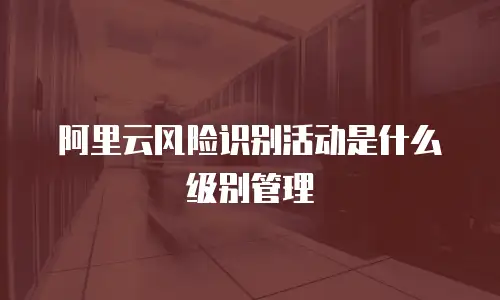 阿里云风险识别活动是什么级别管理