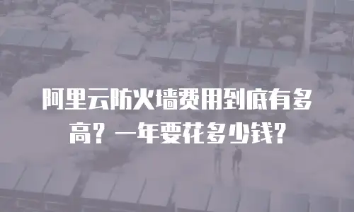 阿里云防火墙费用到底有多高？一年要花多少钱？