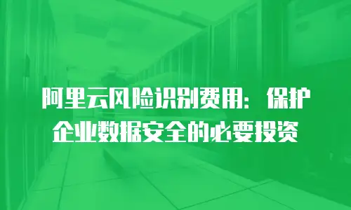 阿里云风险识别费用：保护企业数据安全的必要投资
