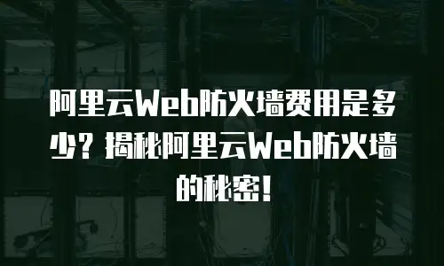 阿里云Web防火墙费用是多少？揭秘阿里云Web防火墙的秘密！