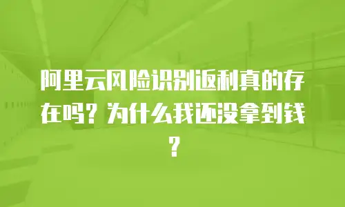 阿里云风险识别返利真的存在吗？为什么我还没拿到钱？
