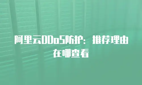 阿里云DDoS防护：推荐理由在哪查看