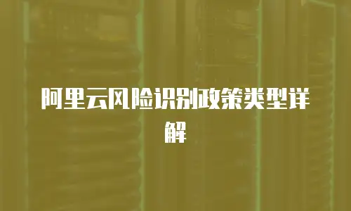阿里云风险识别政策类型详解
