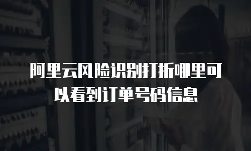 阿里云风险识别打折哪里可以看到订单号码信息