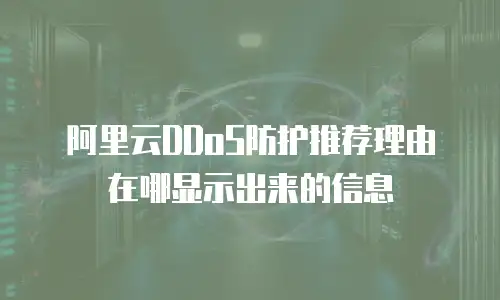 阿里云DDoS防护推荐理由在哪显示出来的信息