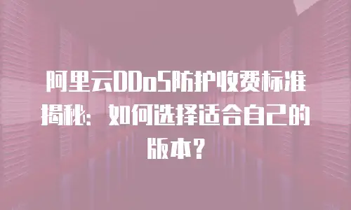 阿里云DDoS防护收费标准揭秘：如何选择适合自己的版本？