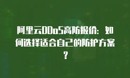 阿里云DDoS高防报价：如何选择适合自己的防护方案？