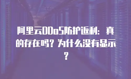 阿里云DDoS防护返利：真的存在吗？为什么没有显示？