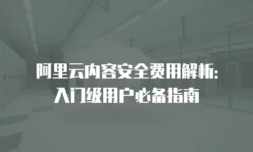 阿里云内容安全费用解析：入门级用户必备指南