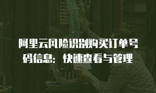 阿里云风险识别购买订单号码信息：快速查看与管理