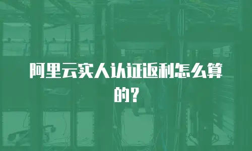 阿里云实人认证返利怎么算的？