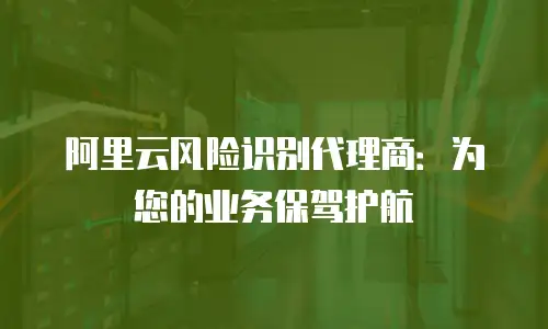 阿里云风险识别代理商：为您的业务保驾护航