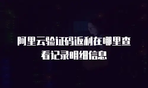 阿里云验证码返利在哪里查看记录明细信息