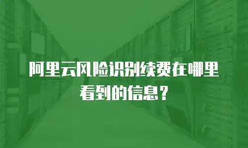 阿里云风险识别续费在哪里看到的信息？