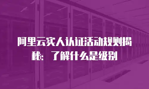 阿里云实人认证活动规则揭秘：了解什么是级别