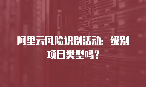 阿里云风险识别活动：级别项目类型吗？