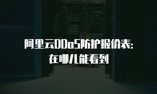 阿里云DDoS防护报价表：在哪儿能看到