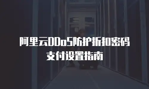 阿里云DDoS防护折扣密码支付设置指南