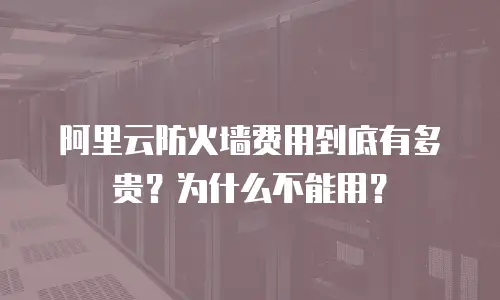 阿里云防火墙费用到底有多贵？为什么不能用？