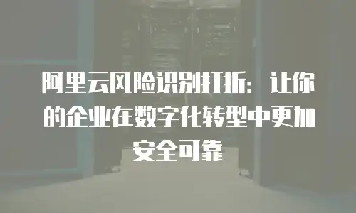 阿里云风险识别打折：让你的企业在数字化转型中更加安全可靠