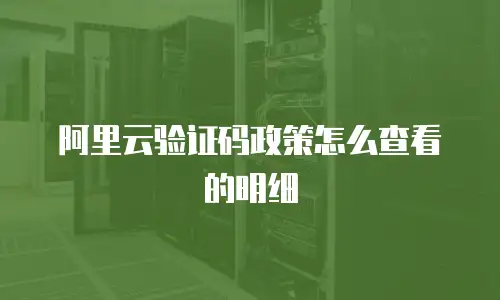 阿里云验证码政策怎么查看的明细