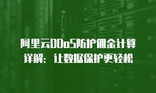 阿里云DDoS防护佣金计算详解：让数据保护更轻松