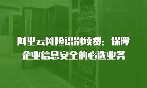 阿里云风险识别续费：保障企业信息安全的必选业务