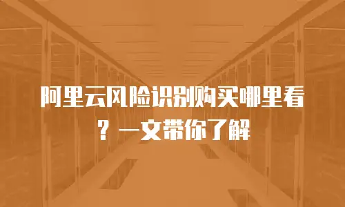 阿里云风险识别购买哪里看？一文带你了解
