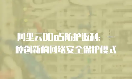 阿里云DDoS防护返利：一种创新的网络安全保护模式