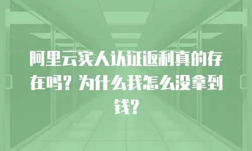 阿里云实人认证返利真的存在吗？为什么我怎么没拿到钱？