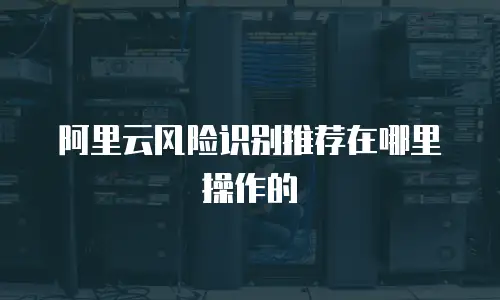 阿里云风险识别推荐在哪里操作的