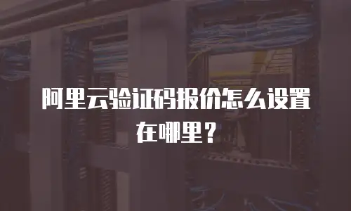 阿里云验证码报价怎么设置在哪里？