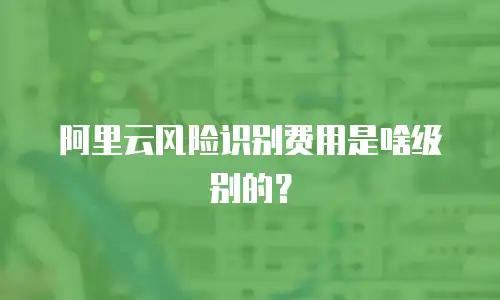 阿里云风险识别费用是啥级别的？