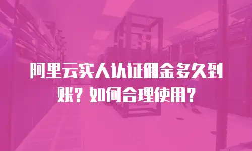 阿里云实人认证佣金多久到账？如何合理使用？